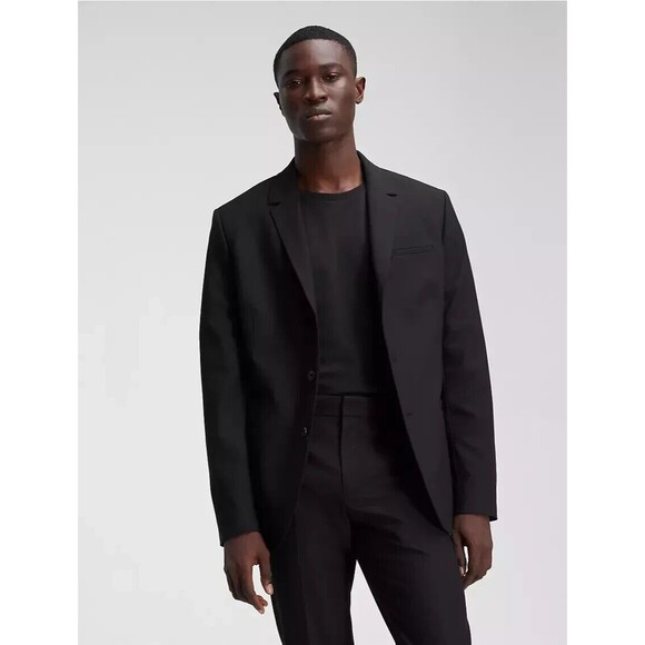 Calvin Klein Men's Black Infinite Stretch Slim fit Work Blazer Small NEW - Picture 1 of 15